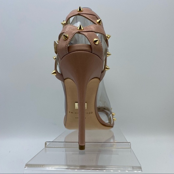 NWT. Brian Atwood Leather Mauve Stud Sandals. Size 11 (41 EU). - Picture 7 of 10